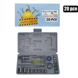 Toolset/socket met 4-17mm 20pc 1/4+3/8dr