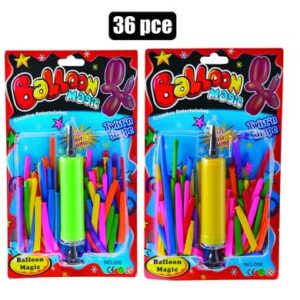 Balloons 36pc with air pump mix colours