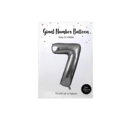 Balloon helium foil silver 7 102cm f-04