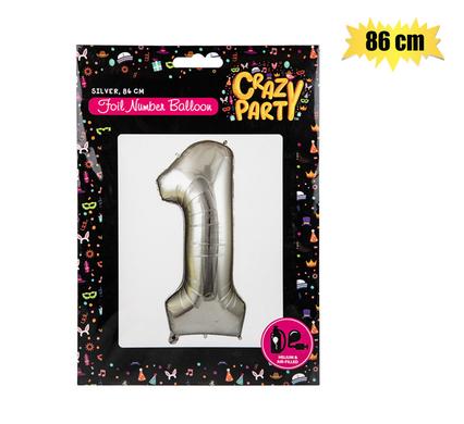 Balloon helium foil silver 1 86cm f-03