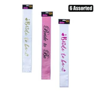 Party sash bride to be asstd