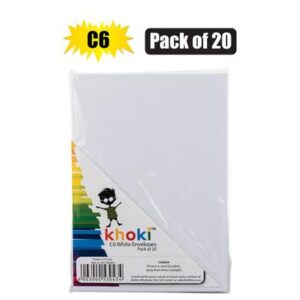 Envelopes white 20pk c6