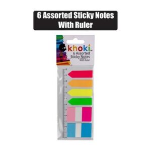 Note-pad self-stick arrow/flap & ruler