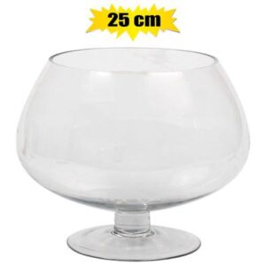 Vase glass footed 25x25cm asstd