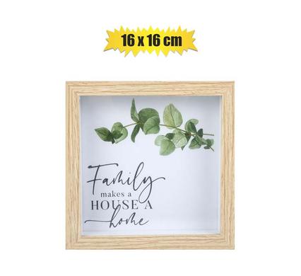 Plaque mdf family in home 16x16cm