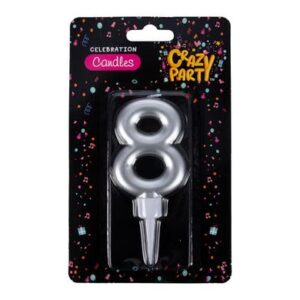 Candle birthday large foil numbers-8