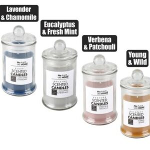 Candle in holder gls w/gls lid revive