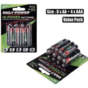 Batteries h/power aa/r6px8 + aaa/r03px4