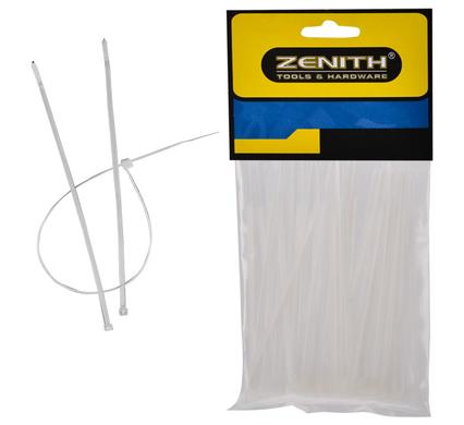 Cable-ties 2.5x100mm white 50's zenith