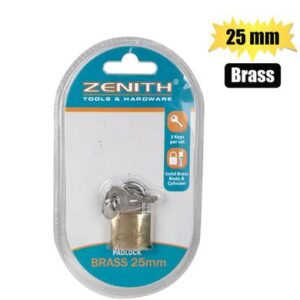 Padlock zenith brass 25mm carded