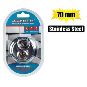 Padlock discus s/steel 70mm zenith