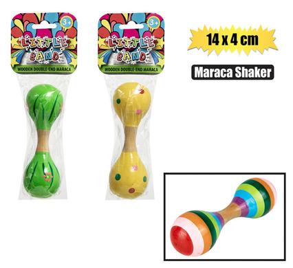 Musical double end maraca shaker 14x4cm