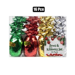 Xmas stationery ribbon & bow set
