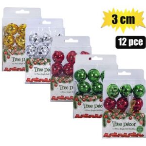 Xmas tree decor bell 12pc 3cm