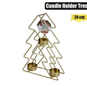 Xmas table decor candle holder tree 24cm