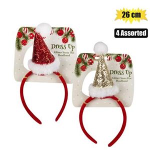Xmas dress up headband glitter 26cm