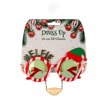 Xmas elf dress up glasses 16cm