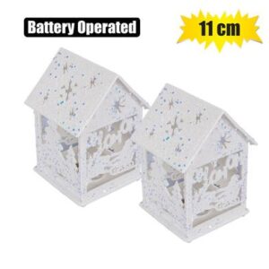Xmas room decor glitter house b/o 11cm