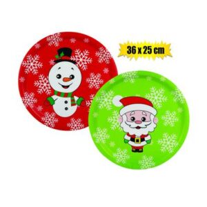 Xmas table decor trays asstd 36x25cm