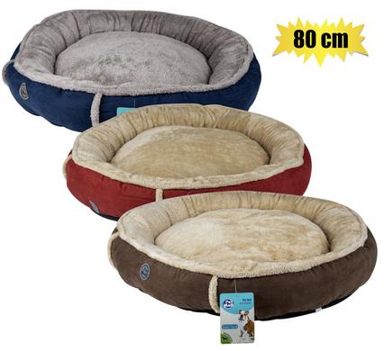 Pet bed fleece round 80cm furry centre