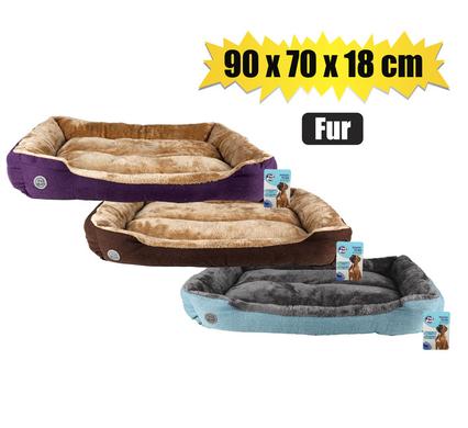 Pet bed rectangle "fur" 90x70x18cm