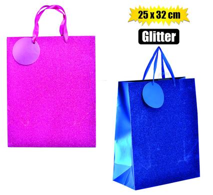 Gift-bag metalic glitter ppr lrg 25x32cm
