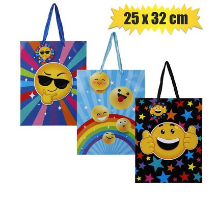 Gift-bag ppr lrg emoji 25x32cm