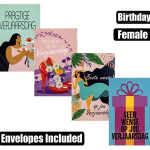 Card & envelope birthday - female afr