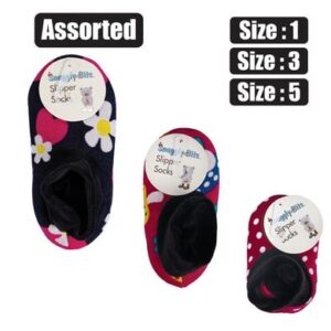 Socks slippers kids size 11.5-4 asstd
