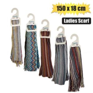 Scarf adult 150x18cm knitted stripes