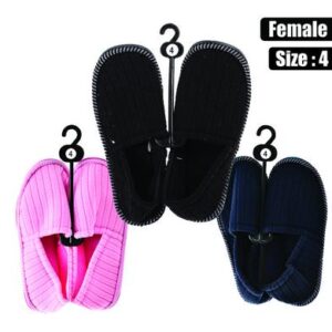 Slipper w/binding & tpr-sole size 4