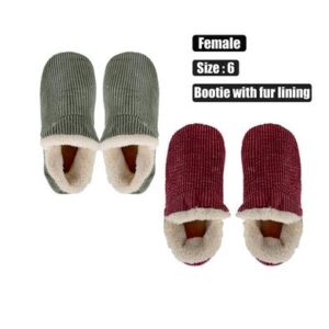 Slipper bootie with fur lining size 6