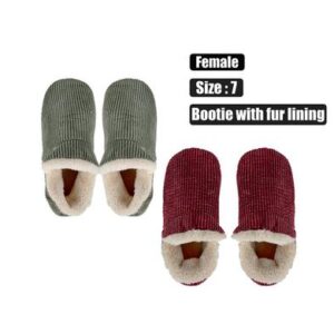 Slipper bootie with fur lining size 7