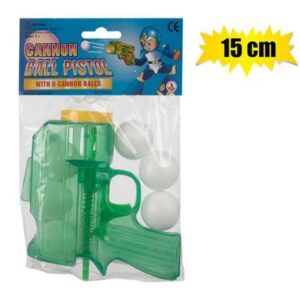 Gun hand cannon ball w/6 balls 15cm