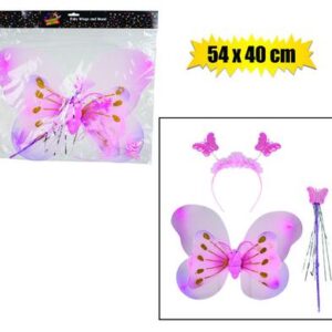 Dress up wings/wand/band bttrfly 54x40cm