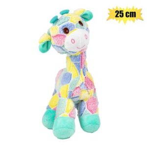 Plush wild giraffe colourful, 30cm