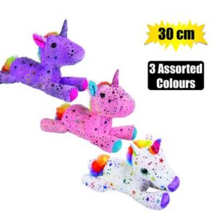 Plush unicorn 30cm metallic stars