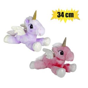 Plush unicorn pastel w/wings 34cm
