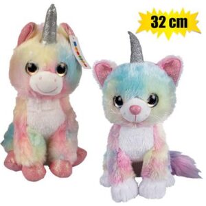 Plush animal big eyes pastel 32cm