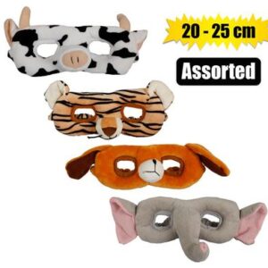Plush animal mask asstd 20-25cm