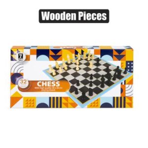 Game chess wood pieces 28x28cm