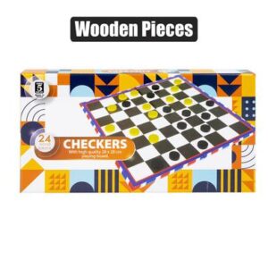 Game checkers wood pieces 28x28cm