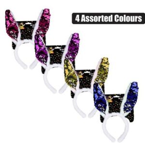 Easter bunny sequins ear headband asstd