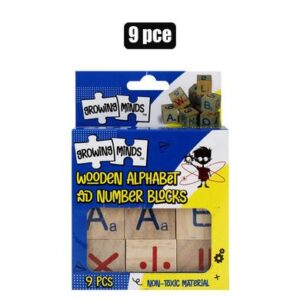 Edu blocks wooden alphabet/number 9pc