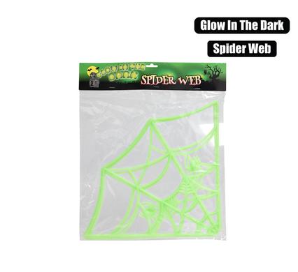Novelty glow in the dark spider web
