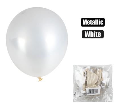 Balloons helium 1pc metallic white f-01