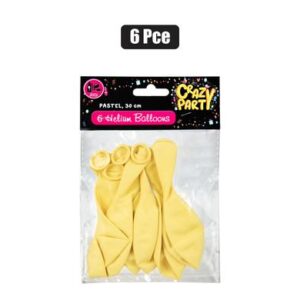Balloon helium 6pc pastel yellow f-01