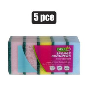 Scourer foam green pad 5pc rainbow
