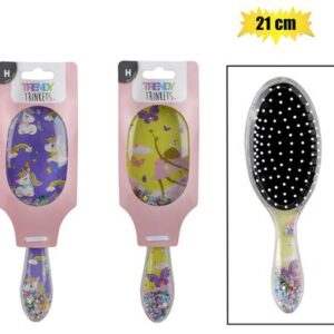 Hair brush sequin printed 21cm oval
