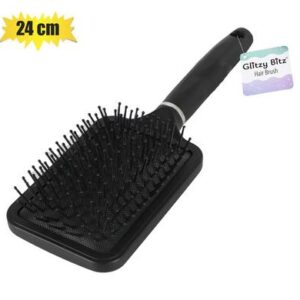 Hair brush black paddle wide 24.5cm
